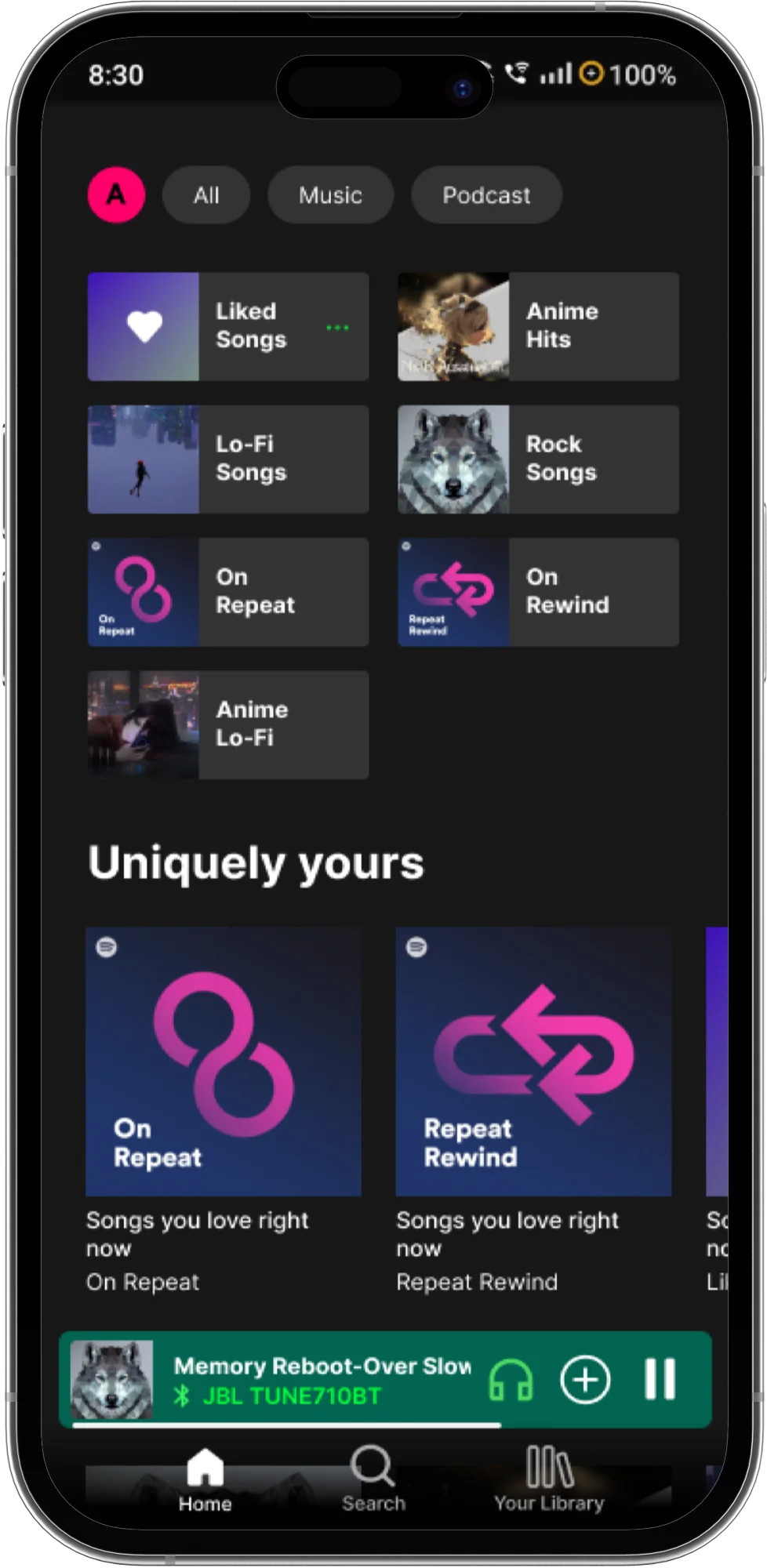 Spotify mobile app clone UI design